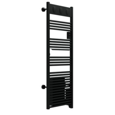 Sèche-serviettes électrique à inertie fluide inaltérable noir 1750W dont soufflerie 1000W, Sauter Marapi 2