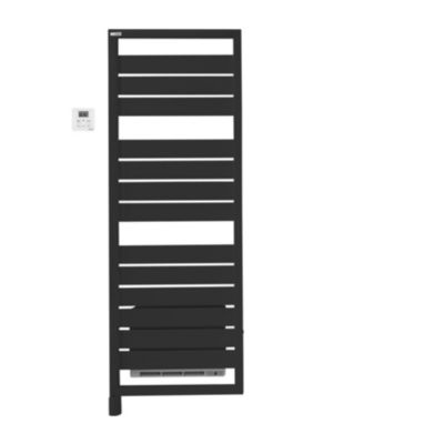Sèche-serviettes électrique à inertie fluide noir 750W + soufflerie 1000W, Acova Astrakan + Air
