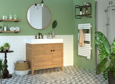 Sèche-serviettes électrique à inertie fluide Sauter Asama connectable blanc 500W