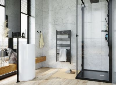 Sèche-serviettes électrique à inertie fluide Sauter Marapi tactile anthracite 500W