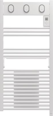Sèche-serviettes électrique à inertie fluide Sauter Marapi tactile blanc 500W + soufflerie 1000W
