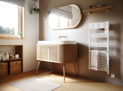 Sèche-serviettes électrique à inertie fluide Sauter Marapi tactile blanc 500W