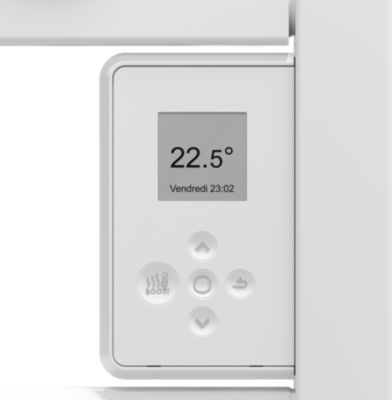Sèche-serviettes électrique à inertie fluide Sauter Marapi tactile blanc 750W + soufflerie 1000W