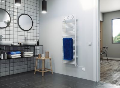 Sèche-serviettes électrique à inertie fluide Sauter Marapi tactile blanc 750W
