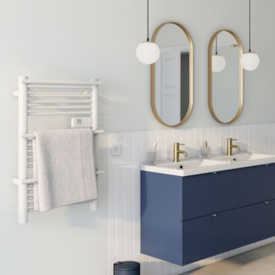 Sèche-serviettes électrique à inertie sèche 350W blanc, GoodHome Solna