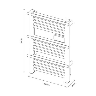 Sèche-serviettes électrique à inertie sèche 350W blanc, GoodHome Solna