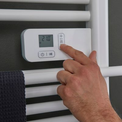 Sèche-serviettes électrique à inertie sèche 350W blanc, GoodHome Solna
