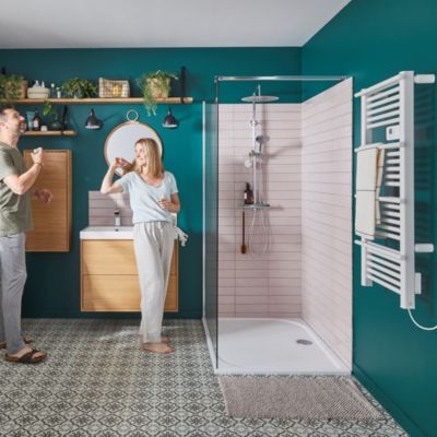 Sèche-serviettes électrique à inertie sèche 500W blanc, GoodHome Solna