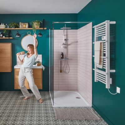 Sèche-serviettes électrique à inertie sèche 500W blanc, GoodHome Solna