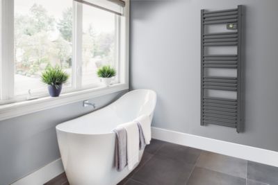 Sèche-serviettes électrique à inertie sèche 500W gris anthracite, Carrera Alani