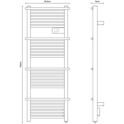 Sèche-serviettes électrique à inertie sèche 750W 7 m² blanc, GoodHome Solna