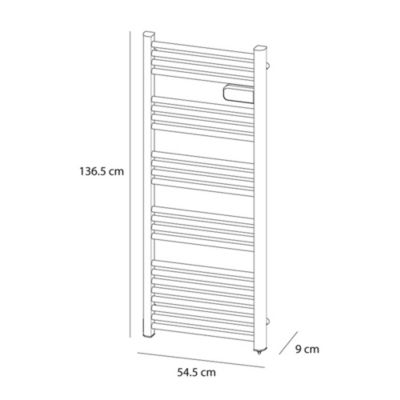 Sèche-serviettes électrique à inertie sèche 750W blanc, Carrera Alani