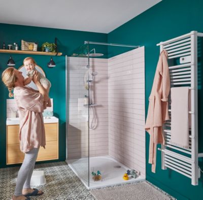 Sèche-serviettes électrique à inertie sèche 750W blanc, GoodHome Solna