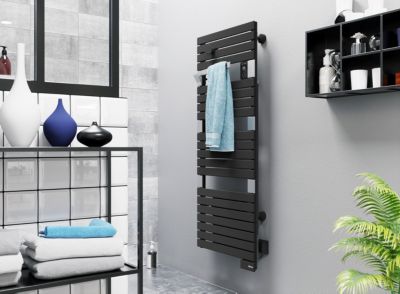 Sèche-serviettes électrique anthracite + soufflerie 1500W, Sauter Asama II