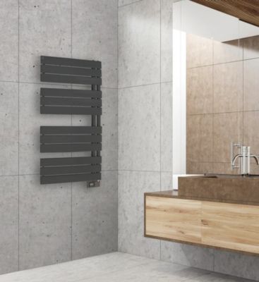 Sèche-serviettes électrique asymétrique 500W anthracite 5m², Deltacalor