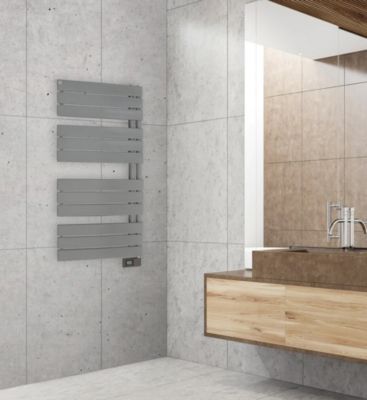 Sèche-serviettes électrique asymétrique 500W gris clair 5m², Deltacalor