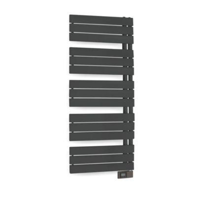 Sèche-serviettes électrique asymétrique 750W anthracite 7.5m², Deltacalor