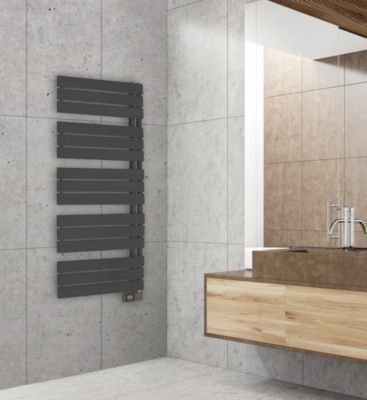 Sèche-serviettes électrique asymétrique 750W anthracite 7.5m², Deltacalor