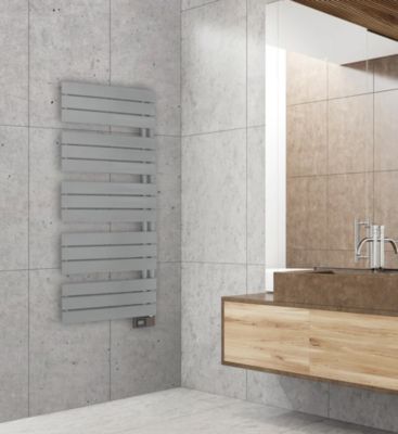 Sèche-serviettes électrique asymétrique Deltacalor 750W gris clair 7.5m²