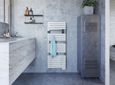 Sèche-serviettes électrique blanc + soufflerie 1750W, Sauter Asama II
