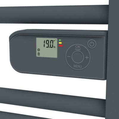 Sèche-serviettes électrique Carrera Alani gris + soufflerie 1500W