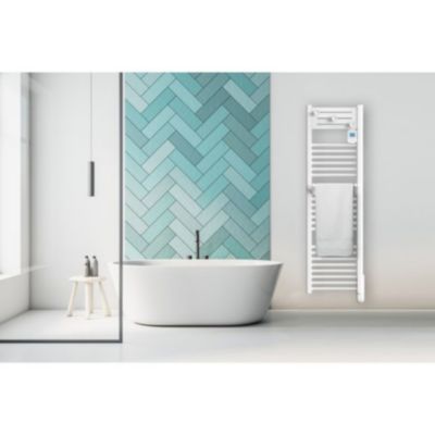 Sèche-serviettes électrique compact à inertie fluide 500W, Noirot Actibain