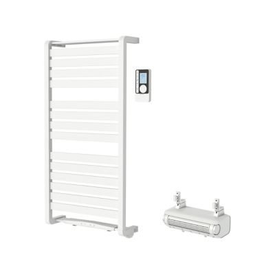 Sèche-serviettes électrique GoodHome Loreto blanc 500W + Soufflerie amovible GoodHome Acilia blanc 500W