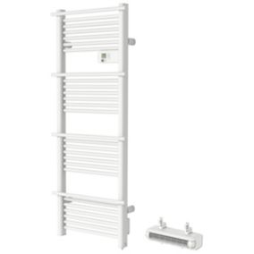 Sèche-serviettes électrique GoodHome Solna blanc 750W + Soufflerie amovible GoodHome Acilia blanc 1000W