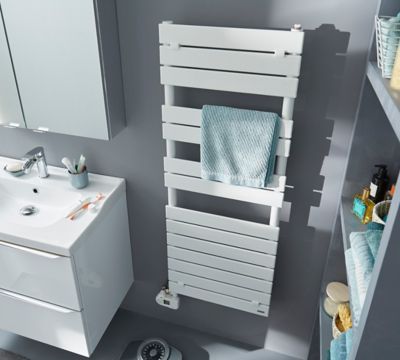 Sèche-serviettes mixte électrique / eau chaude en acier De’Longhi Portobello blanc 700W