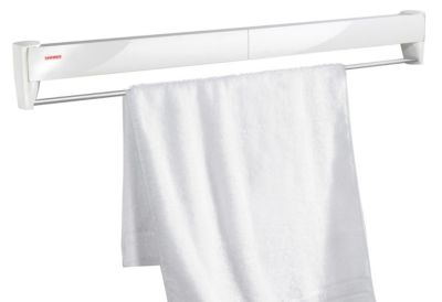Séchoir à linge mural 8,1 m d'étendage, 8 barres et 1 porte serviettes, Leifheit Telegant 81 Protect Plus
