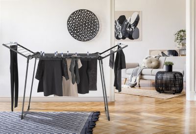 Séchoir à linge pliant 15 m d'étendage, noir, Leifheit Pegasus 150
