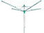 Séchoir parapluie extérieur avec douille de fixation, 50 m d'étendage, bleu turquoise et gris, Leifheit Linomatic Easy 500