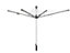 Séchoir parapluie extérieur avec douille de fixation, 50 m d'étendage, noir et gris, Leifheit Linomatic Plus 500