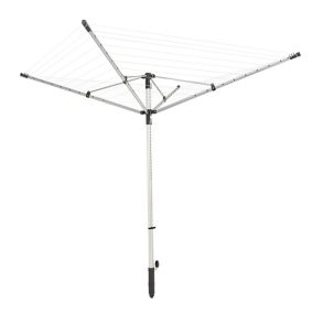 Séchoir parapluie extérieur avec housse de protection, 50 m d'étendage, noir et gris, LinoLift 500 Leifheit
