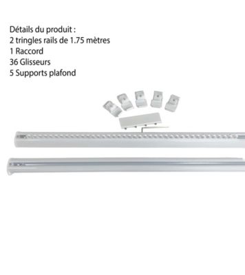 Secodir - DECORAIL - Tringle rail pour rideau L.3,50 m (Blanc)