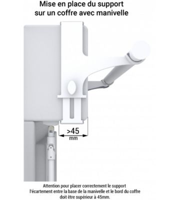 Secodir - Supports tringle à rideau sans perçage coffret volet roulant (Blanc)