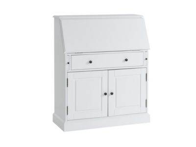 Secrétaire en pin et MDF - Coloris : Blanc - CLEORE