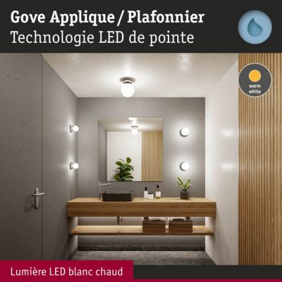 Selection Bathroom Plafonnier LED Gove IP44 3000K 900lm 230V 9W Chrome, Satiné