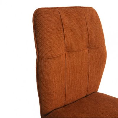 SELMA - Lot de 4 Chaises Tissu Marron Effet Tricoté Pieds Métal Noir