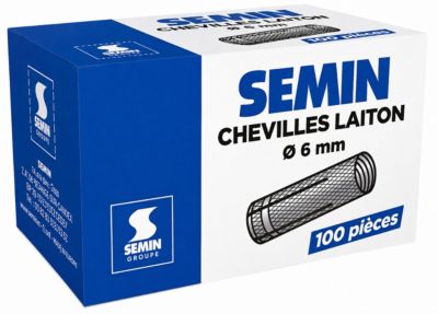 SEMIN Cheville Laiton 6 x 25 mm - Boîte de 100 Chevilles à Expansion pour Tige Filetée M6 - Fixation Légère et Moyenne dans Béton