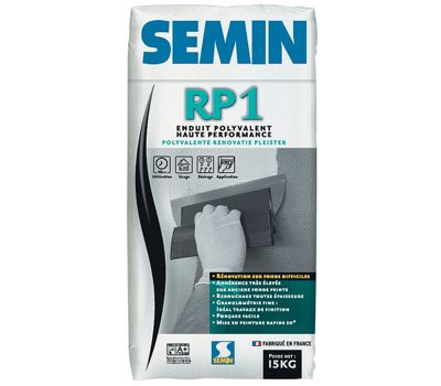 Semin Enduit de Rénovation Polyvalent RP1 - Intérieur - Poudre - Sac 15 kg