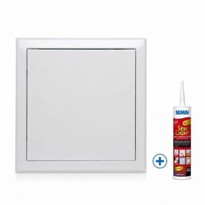 Semin Pack Trappe de Visite laquée blanche 500 x 500 mm + Enduit finition joint - Accès gaines techniques- inclut cartouche 310 ml