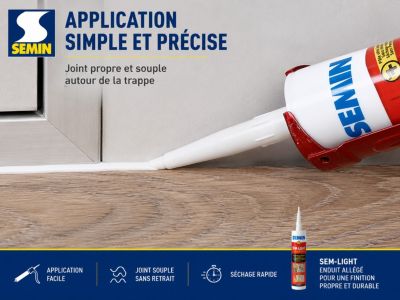 Semin Pack Trappe de Visite laquée blanche 500 x 500 mm + Enduit finition joint - Accès gaines techniques- inclut cartouche 310 ml