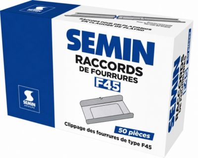 SEMIN Raccord de Fourrure RAC 45 - Boîte de 50 Pièces - Compatible Fourrures 45 et 47 mm - Jonction pour Plafond Plaque de Plâtre
