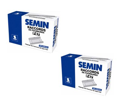 SEMIN Raccord de Fourrure RAC 47 - Boîte de 50 Pièces - Acier Galvanisé - Compatible Fourrures 45 et 47 mm (Lot de 2)