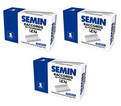 SEMIN Raccord de Fourrure RAC 47 - Boîte de 50 Pièces - Acier Galvanisé - Compatible Fourrures 45 et 47 mm (Lot de 3)