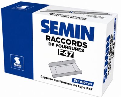 SEMIN Raccord de Fourrure RAC 47 - Boîte de 50 Pièces - Acier Galvanisé - Compatible Fourrures 45 et 47 mm