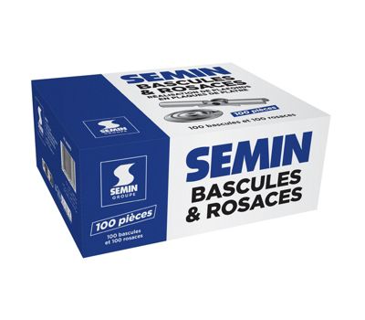 SEMIN Rosace et Bascule Plafond Suspendu - Boîte de 100 Pièces - Accessoire de Fixation pour Plaque de Plâtre - Pose Rapide