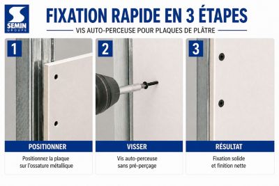 SEMIN Vis Plaque de Plâtre 3,5 x 25 mm - Auto-Perceuses TTPC - Acier ...