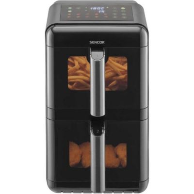 Sencor SFR 1250BK friteuse air chaud double panier 11.6 L 3000 W SyncFinish